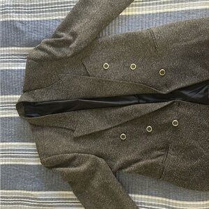 Elegant Men's Double-Breasted Tweed Pea Coat